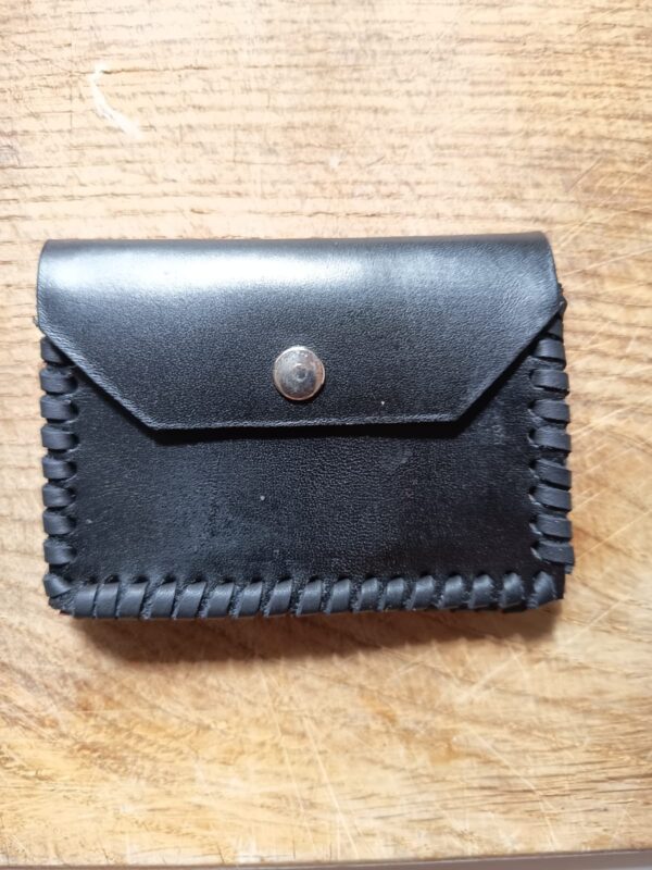 Cartera monedero tarjetero de cuero negro , Singapur - Imagen 5
