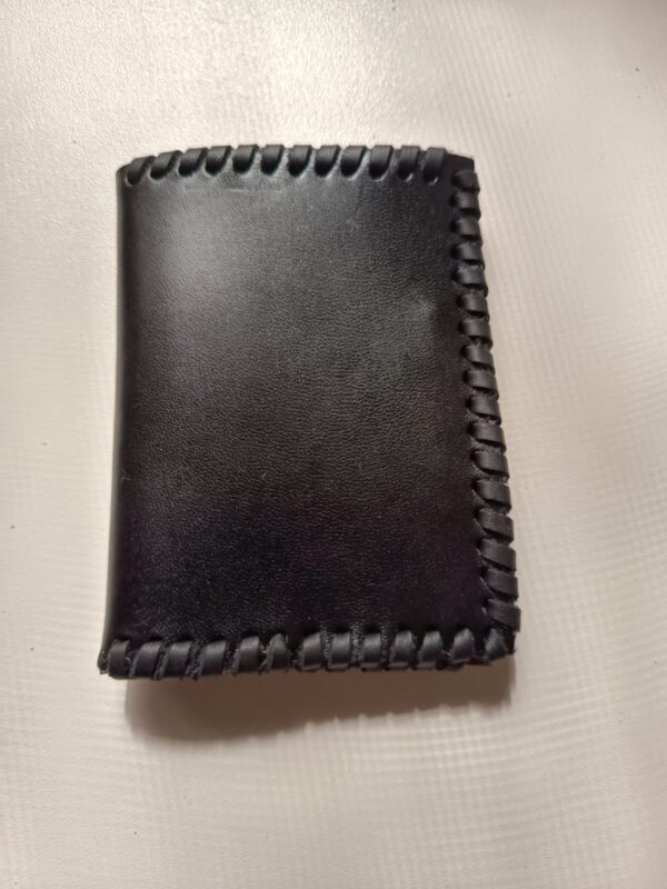 Cartera monedero tarjetero de cuero negro , Singapur - Imagen 3