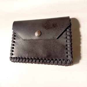 Cartera monedero tarjetero de cuero negro , Singapur