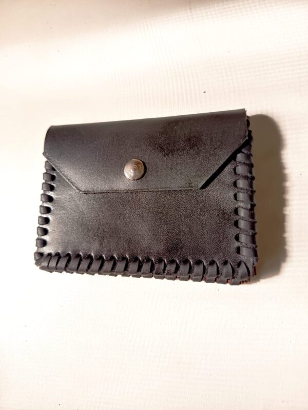 Cartera monedero tarjetero de cuero negro , Singapur