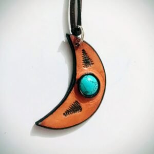 Collar Luna marrón con turquesa