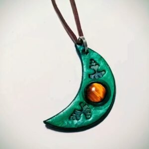 Abalorio Luna verde con ojo de tigre