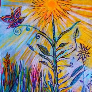 Flor solar y  Mariposa🦋☀️